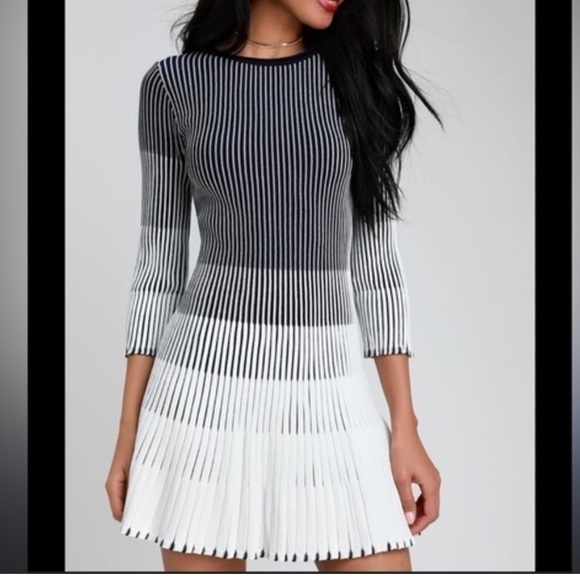 Dainty Hooligan Dresses & Skirts - Dainty Hooligan Pleated Striped Knit Dress
